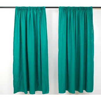 Závěs Snový svět Lněný závěs smaragdový - š.150 cm Rozměr: 145 x 200 cm