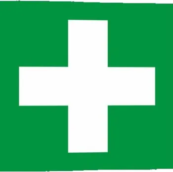 První pomoc - symbol Označení lékárničky na zeď Plast 84 x 84 mm tl. 0.5 mm - Kód: 01248