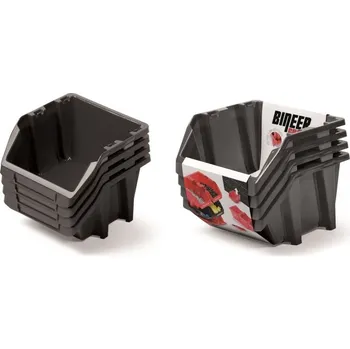 Úložný box Prosperplast Set úložných boxů 4 ks BINEER SHORT SET - 272x238x236 mm - barva: černá