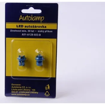Tuning 2 ks žárovka LED 24V 1,2W B8,5d modrá