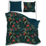 Saténové povlečení ELEGANT Exotic - tmavě zelené - 220x200 cm