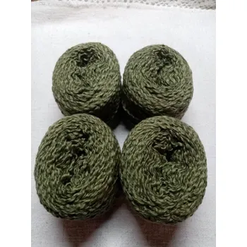 Příze Přírodní směsová bonboniéra Wavy 4x150m Oil Green (Bavlna s hedvábím Wavy Oil Green)