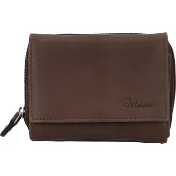 Peněženka Kožená hnědá peněženka - Delami 8230 hnědá
