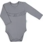 Kojenecké body s dlouhým rukávem Nicol Sara šedá, vel. 74 (6-9m)