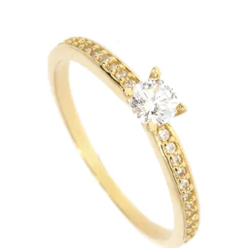 Prsten Zlatnictví Helios Zlatý zásnubní prsten se zirkony Velikost: 55, Váha: 1,5g