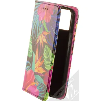 Pouzdro na mobilní telefon 1Mcz Trendy Book Záhon ibišků v noční zahradě 1 flipové pouzdro pro Apple iPhone 13 mini černá (black)