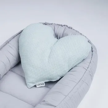 Dekorativní polštářek Tulimese Polštářek srdce vaflové mentolové