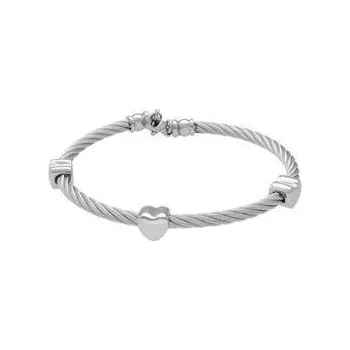 Náramek Doria Náramek stříbrný z oceli se srdíčkem L461