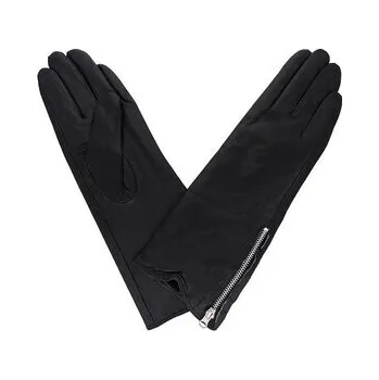 Rukavice Dámské kožené rukavice prodloužené černé PRIUS Velikosť: M