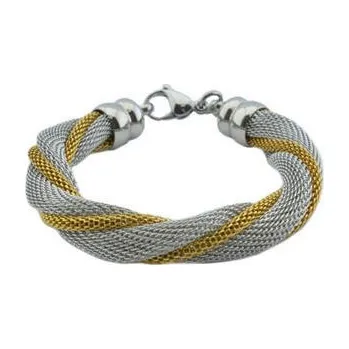 Náramek Doria Náramek proplétaný zlato - stříbrný z oceli B213