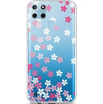 Pouzdro na mobilní telefon Kryt Realme C25Y silikon Pink Blossom (obal neboli pouzdro na Realme C25Y)