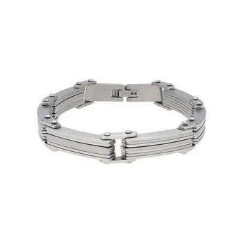 Náramek Doria Náramek plotýnkový z oceli stříbrný N035