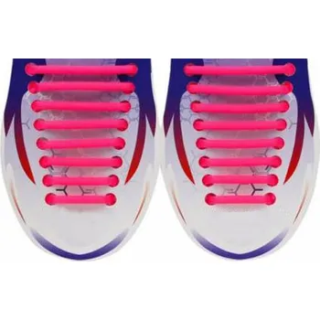 Tkaničky do bot Silikonové tkaničky do bot půlkulaté 16 kusů - Růžovo červené