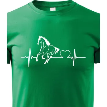 Chlapecké tričko Dětské tričko s koněm Tep a kůň, Barva Zelená, Velikost 158 cm/12 roků, Canvas Dětské tričko Bezvatriko.cz 0867 - 1x bila