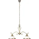 Rabalux 2757 ELISETT - Dvouramenný bronzový rustikální lustr 2 x E27 (Závěsné dvojramenné svítidlo na řetězu v barvě bronz)