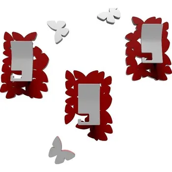 Hodiny Designové háčky na stěnu 50-13-4 CalleaDesign (více barev) Barva vínová červená-65 - RAL3003