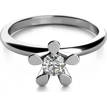 Šperk Couple, Zásnubní prsten Flower II, bílé zlato se zirkonem, vel. 52, prům. 16.6 mm, 585-68-1-0608.1B00.0.52.001