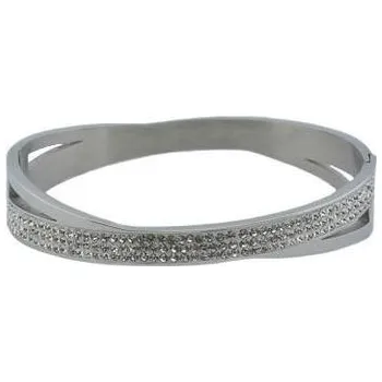 Náramek Doria Náramek stříbrný z oceli s krystalky L120