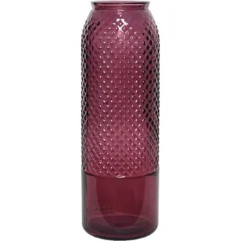 Váza Skleněná váza, dekor diamanty, výška 45 cm, bordó