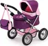Kočárek pro panenku Bayer Design Trendy set kočárek s postýlkou fialový/růžový