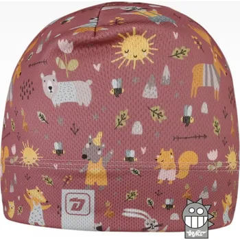 Čepice Funkční čepice Dráče Bruno Zvířátka, růžová - vzor 66 Obvod: 50 - 52 cm