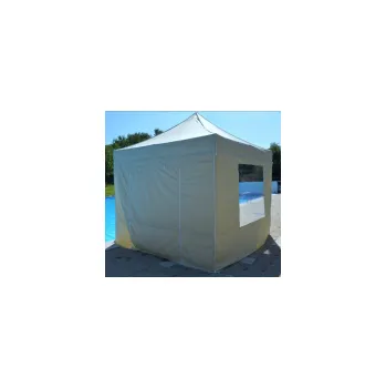 Zahradní stan Bočnice na nůžkový stan - délka 4,5m, s PVC oknem sand (šedozelená)