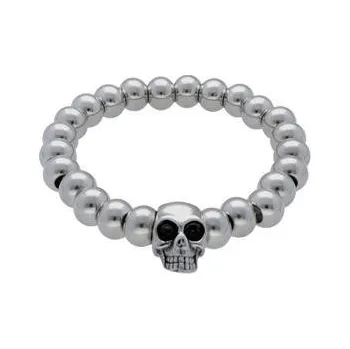 Náramek Doria Náramek LEBKA ze stříbrných korálků z oceli