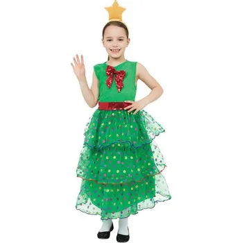Karnevalový kostým Bristol Novelty CC665 dětský kostým vánoční strom šaty, vel. S