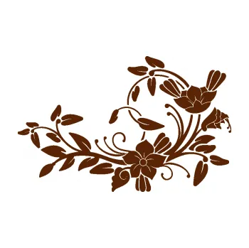 Samolepící dekorace Květina dekor 025 pravá (15 - hnědá) SAMOLEPKA NA AUTO, NÁLEPKA, FÓLIE, POLEP, TUNING, VLASTNÍ TEXT, TISK, AUTOSAMOLEPKY.cz, POLEPY, OBRÁZEK, LOGO, 3D STICKERS