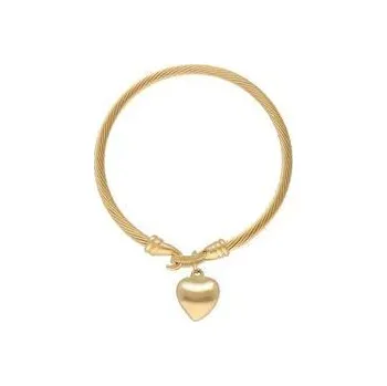 Náramek Doria Náramek zlatý z oceli se srdíčkem N016