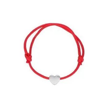 Náramek Doria Náramek červená šňůrka se stříbrným srdcem N467