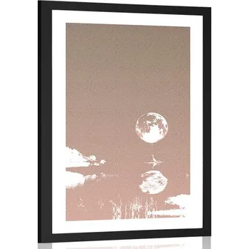 Plakát Dovido Plakát s paspartou odraz měsíce
