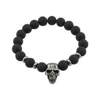 Náramek Doria Náramek LEBKA z korálků z lávového kamene N202