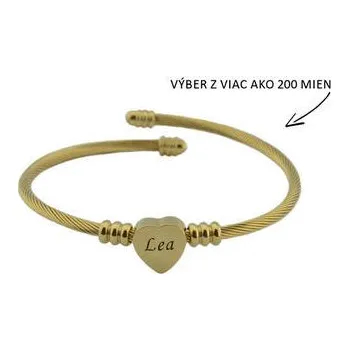 Náhrdelník Doria Náramek s možností gravírování v zlaté barvě z oceli se srdíčkem