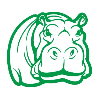 Samolepící dekorace Hroch 004 pravá (12 - zelená) SAMOLEPKA NA AUTO, NÁLEPKA, FÓLIE, POLEP, TUNING, VLASTNÍ TEXT, TISK, AUTOSAMOLEPKY.cz, POLEPY, OBRÁZEK, LOGO, 3D STICKERS