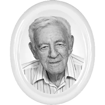 Smuteční dekorace Napomnik Ovál reliéfní okraj 7x9 cm Černobílá