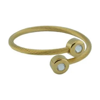 Náramek Doria Náramek zlatý z oceli s krystaly N008