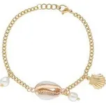 Doria Náramek s mušličkou zlatý z oceli N333