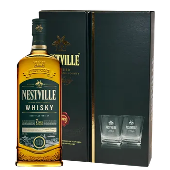 Whisky Nestville Whisky Blended 40% obj. 0,7L DÁRKOVÁ KAZETA + 2KS SKLENIČKA