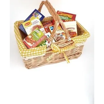 Nákupní košík Tanner Velký proutěný koš plný potravin žlutý 40982