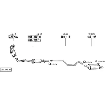 Výfuková trubka výfuková trubka střední Bosal 850-113