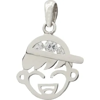 Přívěsek Zlatý přívěsek z bílého zlata chlapec se zirkony 8178W