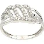 Zlatý prsten z bílého zlata se zirkony YUHF-58W, vel. 54, 2.7 g (585/1000)