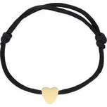 Doria Náramek na černé šňůrce se zlatým srdcem N320
