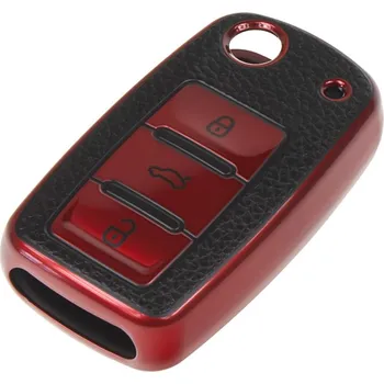 TPU obal pro klíč Škoda, VW, Seat, červený