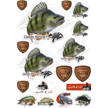 Mix nálepek Giants Fishing Okoun ( 17ks )