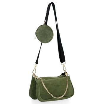 Kabelka Kožené kabelka univerzální Vittoria Gotti zelená B40