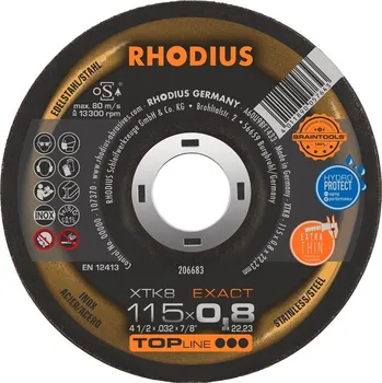 Řezný kotouč Rhodius kotouč řezný TOP Line XTK8 EXACT 125 x 0,8 x 22,2 mm, na ocel nerez a neželezné kovy - 053-206684