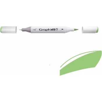 Lihová fixa GRAPH'IT oboustranná Brush & Chisel, Wasabi