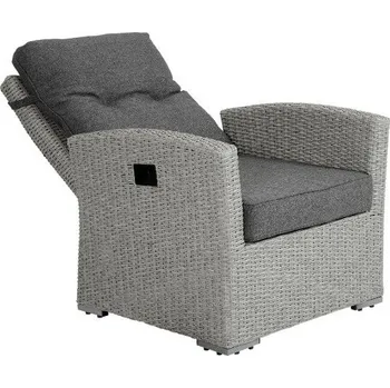 Zahradní lehátko Brafab Ratanové kreslo polohovateľné ASHFIELD - Šedá